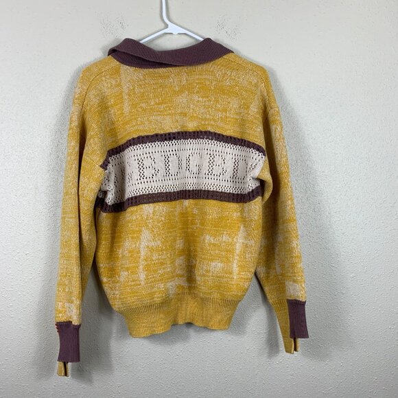 Urban Outfitters BDG Corrina Collared Knit Sweater Yellow Size Medium - Picture 8 of 8
